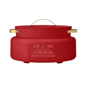 Beautiful 829486164071 6- Quart Stylish 10-in-1 Multi-cooker By Drew Barrymore With Steam Rack Red