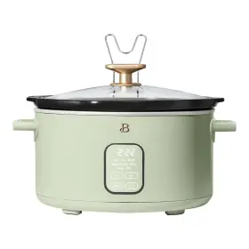 Beautiful 829486193583 Stylish 6- Quart Programmable Slow Cooker By Drew Barrymore With 3 Heat Settings Sage