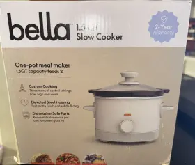 35119-016a Bella 1.5 Quart Slow Cooker With 3 Heat Manual Control Quarts