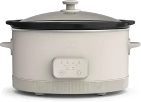 35121-016a Bella 6.0 Quart Programmable Slow Cooker Ceramic Nonstick Coating Stoneware Pot New