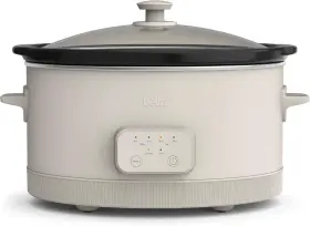 35121 Bella Crock Pot 6 Quart Programmable Slow Cooker Adjustable Temperature And Times Oat Milk