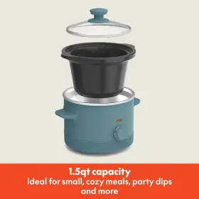 35169-016a Bella 1.5 Quart Slow Cooker With 3 Heat Settings Surf New Free Shipping