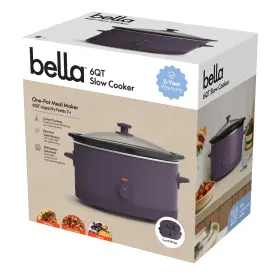 35173-016a Bella 6 Quart Slow Cooker Plum New Free Shipping