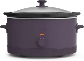 35173 Bella 6.0 Quart Manual Slow Cooker Evergood Ceramic Nonstick 6 Quarts Plum