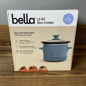 Bella 829486351693 1.5 Quart Slow Cooker With 3 Heat Manual Control Evergood Ceramic Nonstic