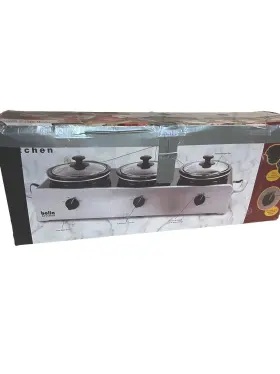 Bla13582 Bella - 3 X 1.5-quart Triple Slow Cooker Stainless Steel/black