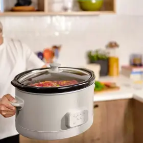 92080029 Bella Housewares 6 Quart Programmable Slow Cooker Oatmilk For Cooking Soups Chilis And Stews #2
