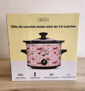 Ly-1500r Bella 1.5 Quart Slow Cooker Pink Puppies Dogs In Sweaters Special Edition Winter Nib