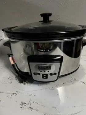 Md-td50l Bella 5 Quart Programmable Stainless Steel Color Slow Cooker Crockpot With Ceramic Pot