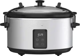 90259 Bella Pro - 5- Quart Programmable Slow Cooker Stainless Steel