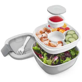 4-compartment Bentgo 612520619701 Salad Container - 54 Oz Bowl With Toppings 1 Ea Gray