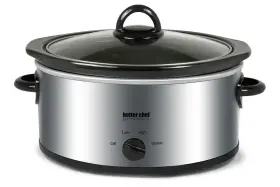 3-tempature Better Chef 636555994640 Oval Slow Cooker 3-quart Settings Side Handles Glass Lid