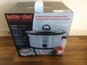 Im-4465 Better Chef Brand New 4 Quart Slow Cooker