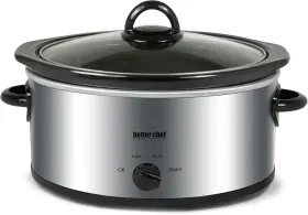 Im-46 Better Chef 3- Quart Oval Slow Cooker With Glass Lid Stainless