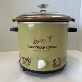 Scc-73r Betty Crocker Vtg G Slow Crock Cooker Pot Abbott Ny Usa Tested Euc Green Crab 4.5 Quart Scc-73r Betty Crocker Vtg G Slow Crock Cooker Pot Abbott Ny Usa Tested Euc Green Crab 4.5 Quart