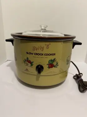 Scc-76r Betty Crocker Vintage G Slow Crock Cooker Pot 5 Quart Model Mustard Vegetables/meat