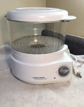 Hs800 Black Decker 050875506152 And Handy Steamer Food Rice Cooker White Clean Tested Works #2