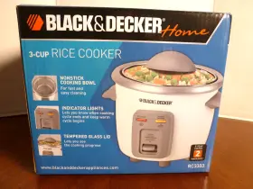 Rc3303 Black Decker And Home 3-cup Rice Cooker Model Easy Cleaning New Open Box