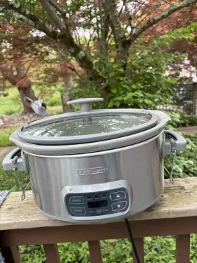 Scd1007 Black Decker 7- Quart Locking Lid Digital Slow Cooker - Silver Euc