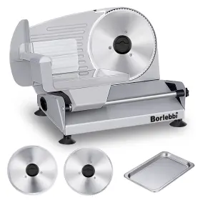 Ves134 Borlebbi Meat Slicer 200w Electric Food With 2 Removable 7.5 Inch Stainless Silver