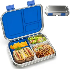 Hb-f76 Bosedsang Stainless Steel Kids Leak-resistant Bento Lunch Box Middle Blue