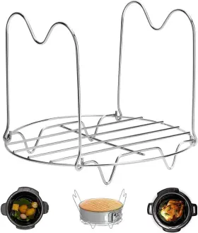Brand Createy 696177971238 Steamer Rack Trivet With Handles Compatible 7.7 Inch