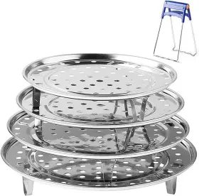 Brand Nrdbeeec 659676136843 Round Stainless Steel Steamer Rack 7.6 Inch 8.5 9.33 10.23 4 Pack