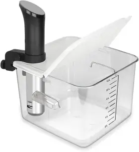 254652 Branded Sous Vide Container 12 Quart Collapsible Hinged Lid For Cooker Transparent New