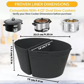 Branded 676737948290 Slow Cooker Divider 4-5 Quart Compatible For Crock Pot Oval Shape Reusable Co #2