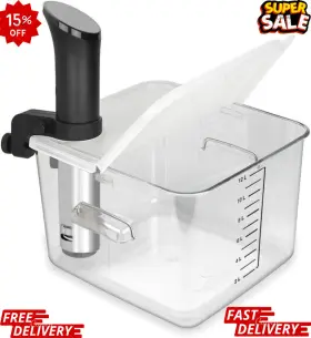Av12cr Branded Sous Vide Container 12 Quart Collapsible Hinged Lid For Cooker Transparent New