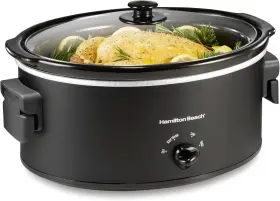 33664 Brands Olla Coccion Lenta 6 Quart Negra 3 Niveles Asas Plegables Tapa Vidrio Lavavajillas
