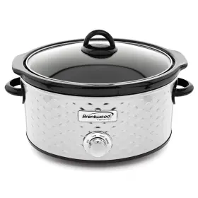Sc-140s Brentwood 812330023532 Scallop Pattern 4.5 Quart Slow Cooker In Stainless Steel