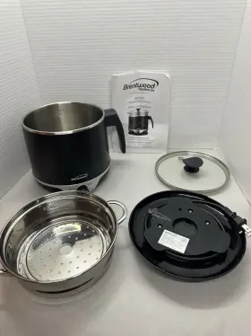 Btwhp3019bk Brentwood Hp-3019bk 1.9 Quart 600w Stainless Steel Electric Hot Pot Cooker And Steamer