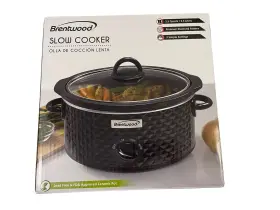 Sc-136bk Brentwood 3.5 Quart Slow Cooker Diamond Pattern Cool Touch Handle Crock Pot #2