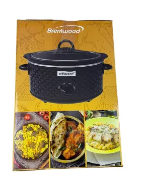 Sc-136bk Brentwood 3.5 Quart Slow Cooker Diamond Pattern Cool Touch Handle Crock Pot #3