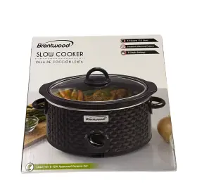 Sc-136bk Brentwood 3.5 Quart Slow Cooker Diamond Pattern Cool Touch Handle Crock Pot