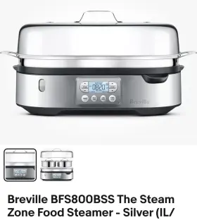 17110873usc Breville Bfs800bss The Steam Zone Food Steamer - Silver