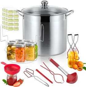 Al203 Brisunshine 21.5 Quart Stainless Steel Canning Pot Kit Water Bath Canner With Rack For Beginner
