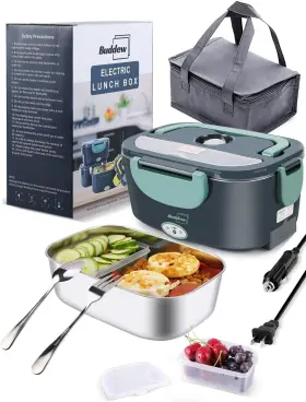 Aby-318 Buddew Electric Lunch Box 80w Food Heater For Adults 12/24/110v Green