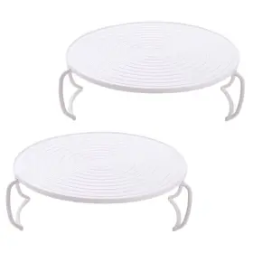23.5x23.5cm Cabilock 19d30jj17aw 2-tier Microwave Steamer Rack 9.25 Inch Layered White