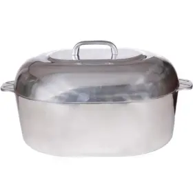 Cajun Classic 838040005002 Cookware Aluminum Roaster Pan With Lid - 15-inch Roasting Pot Easy To
