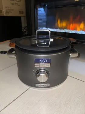 Sccld1 Calphalon Digital Saut 5.3 Quart Slow Cooker Dark Stainless Steel. Pre-owned
