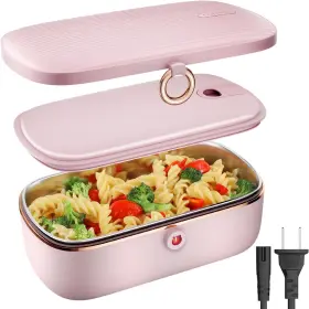 Ck247 Caperci Electric Lunch Box Food Heater 30 Oz Portable Warmer - Pink