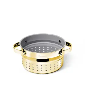 Caraway 810118302206 Steamer - Stainless Steel With Handles Small 3qt Gold