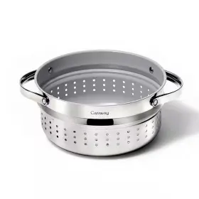 Caraway Home 705353296598 6.5 Quart Stainless Steel Stove Top Multi-cooker Steamer