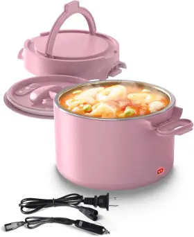 Aby-318c Cdbeee Electric Lunch Box For Adults 33 Oz Warmer 100w Heated 33oz Pink