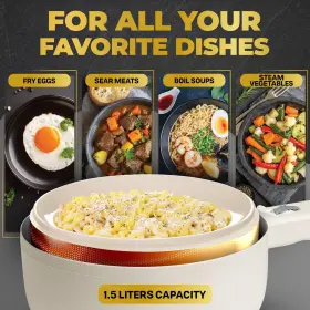 Ceramax 080313063909 Electric Pot For Cooking 10 Inch Cooker Nonstick Skillet With #3