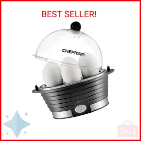 Chefman 816458020046 Egg-maker Rapid Poacher Food And Vegetable Steamer Quickly Makes Up To 6