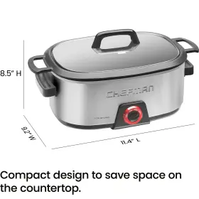 Chefman 816458024822 6-quart Slow Cooker Electric Countertop Cooking Stovetop And Oven-saf #3