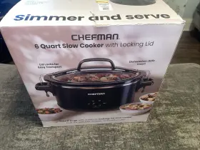 Pm600 Chefman 6 Quart Slow Cooker With Locking Lid